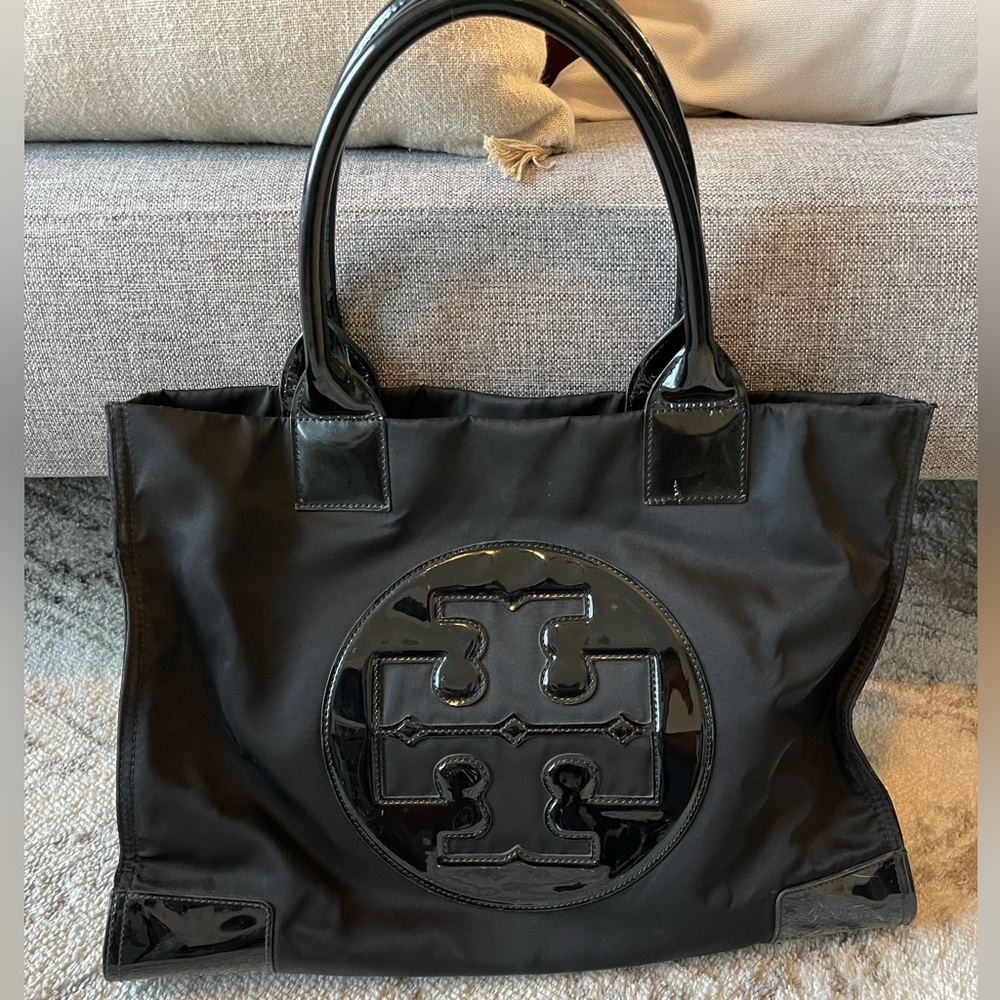 Tory Burch Black Nylon Tote Bag